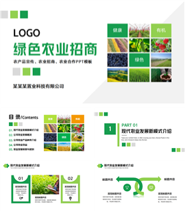 绿色农业发展招商引资合作农产品宣传介绍ppt模板