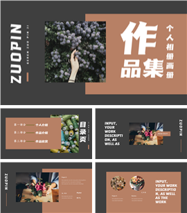 个人相册旅游画册作品集ppt模板