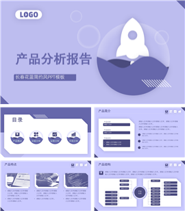长春花蓝产品分析报告PPT模板