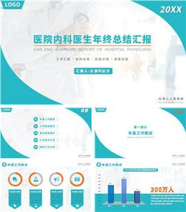 商务风医院内科医生工作总结汇报PPT模板