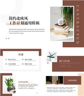 简约北欧风工作计划ppt模板