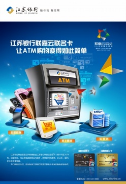 银行ATM信用卡psd购物海报