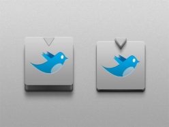 Twitter标志按钮psd素材