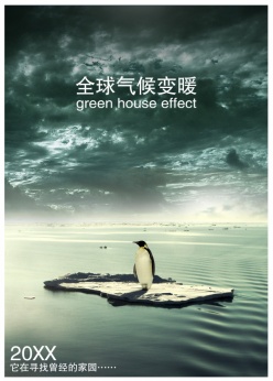 全球变暖PSD环保创意海报