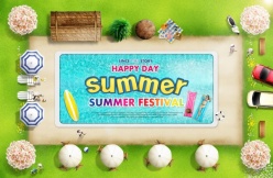 欢乐夏日创意海报源文件