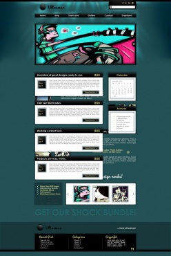 酷炫网站模板PSD设计