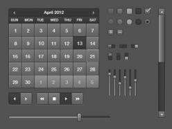 黑灰系UI工具包PSD