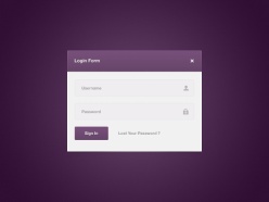紫色网页登陆框PSD