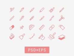 粉色单色图标PSD设计