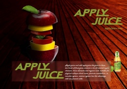 苹果汁宣传海报设计PSD