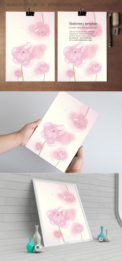粉红玫瑰花信纸