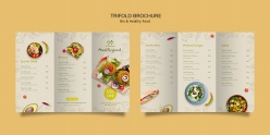 健康轻食餐饮折页菜单PSD模板
