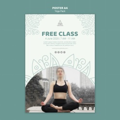 免费瑜伽课程海报设计