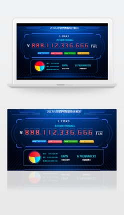 年度销售数据监测科技感大屏界面