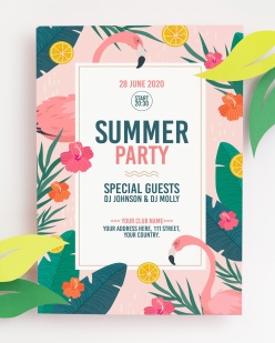 夏日派对小清新海报设计