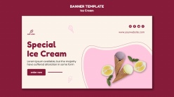 冰淇淋宣传横幅模板