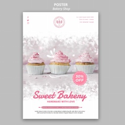 美味甜品面包店海报设计