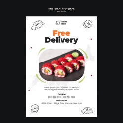 美味寿司PSD食物宣传单
