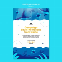拯救海洋PSD环保海报