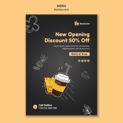餐厅开业海报设计PSD
