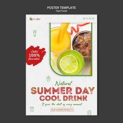 夏日饮品PSD宣传海报
