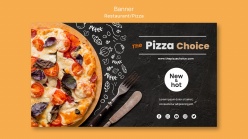 披萨横幅宣传单模板