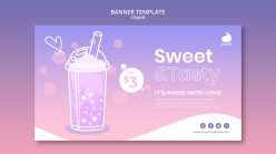 饮品奶茶横幅模板设计