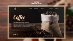 咖啡店网页模板设计PS