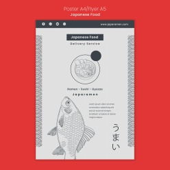 日本餐厅料理海报模板设计