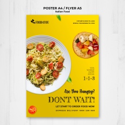意大利美食海报模板PSD