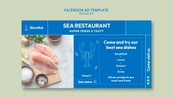 海鲜餐厅宣传横幅模板