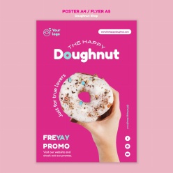 甜甜圈美食平面海报设计PSD
