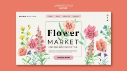 花卉市场网页模板设计PSD