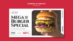 美味汉堡宣传横幅模板设计PSD