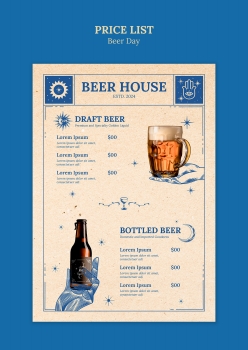 啤酒节啤酒价目表清单设计