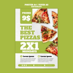 绿色清新餐饮披萨美食传单海报设计