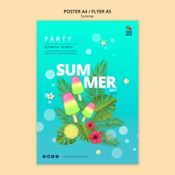 夏日主题派对传单海报设计