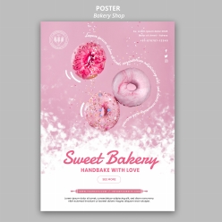 甜甜圈甜品店美食招贴海报设计