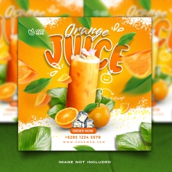 鲜橙果汁饮料产品主图设计
