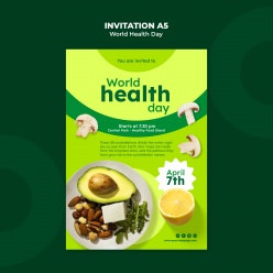 世界健康日邀请模板A5素材
