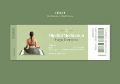 瑜伽活动优惠票券PSD分层素材