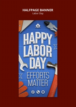 劳动节快乐竖版banner设计