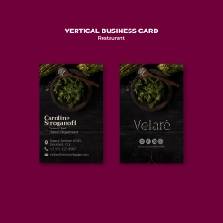 餐厅竖版商务名片PSD素材
