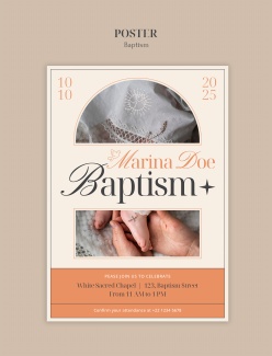 新生儿洗礼海报设计源文件