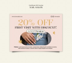 美甲折扣卡片设计素材