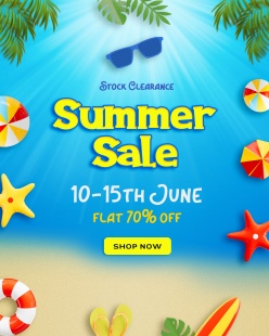 夏日促销主题商场海报设计素材