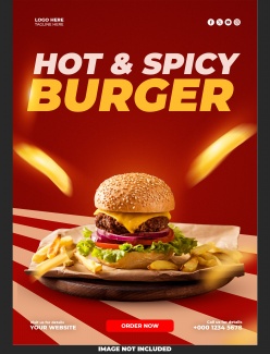 汉堡美食招贴海报PSD素材