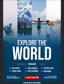 环球旅行预定海报PSD分层素材