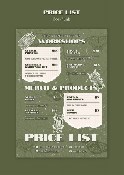 朋克风环保宣传价目表清单设计