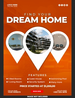 梦想中的家主题房产海报设计